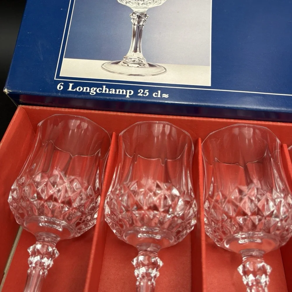 Cristal D'Arques Longchamp 25cl/8.45oz Wine Glasses Set Of 6 Lead Crystal France